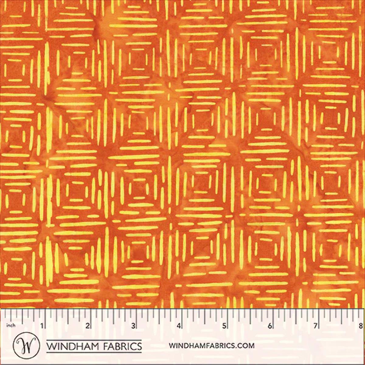 Fabric Anthology Batiks Amber Line Squares Blaze by the Quarter Yard 2975Q-X
