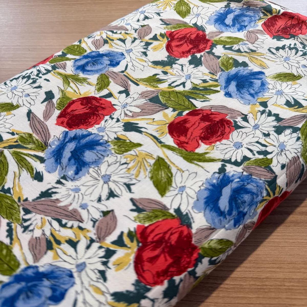Poplin 100% Japanese cotton - "Wildflowers on white background" (price per 10cm)