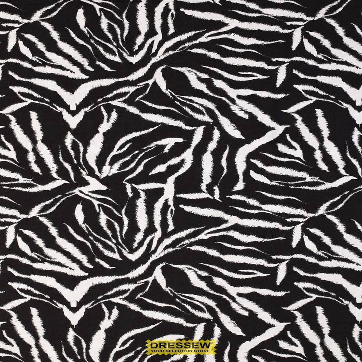 Zebra Stripe Flannelette Black White