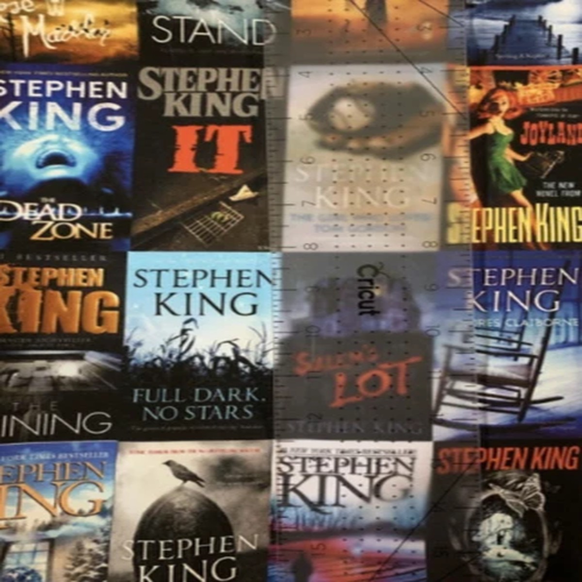 Stephen King Books v2 Inspired Tumbler Cut Fabric Cotton Woven 9×14