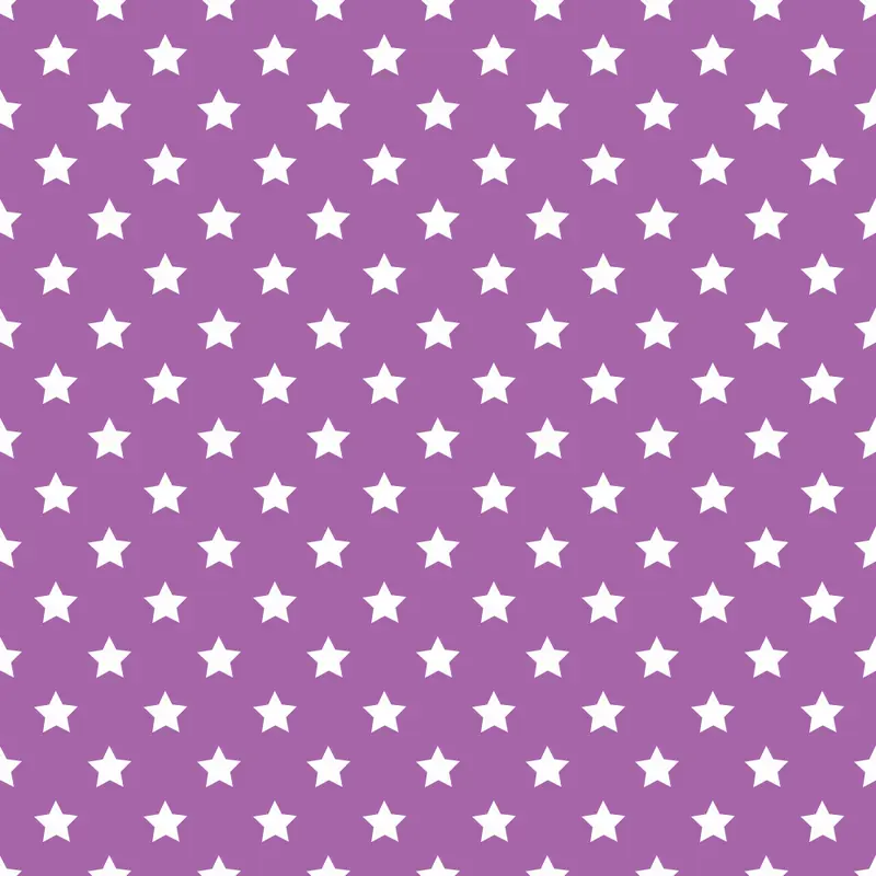 Stars Basics Fabric – White on Soft Purple