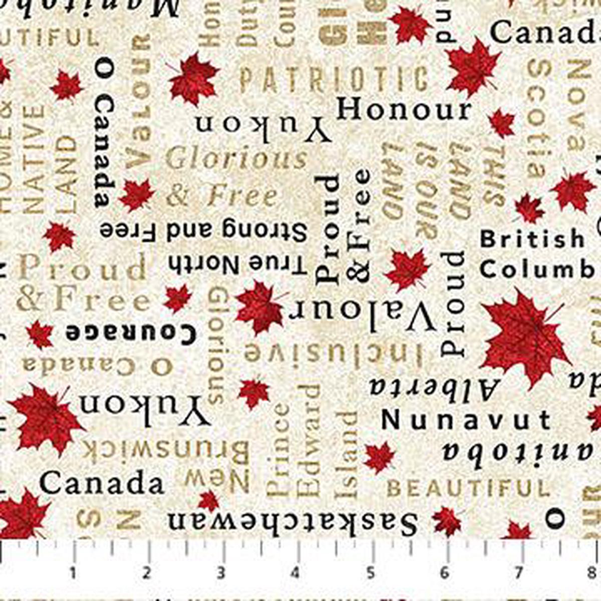 Stonehenge Oh Canada 14 – Words – Beige Multi – 29019-12