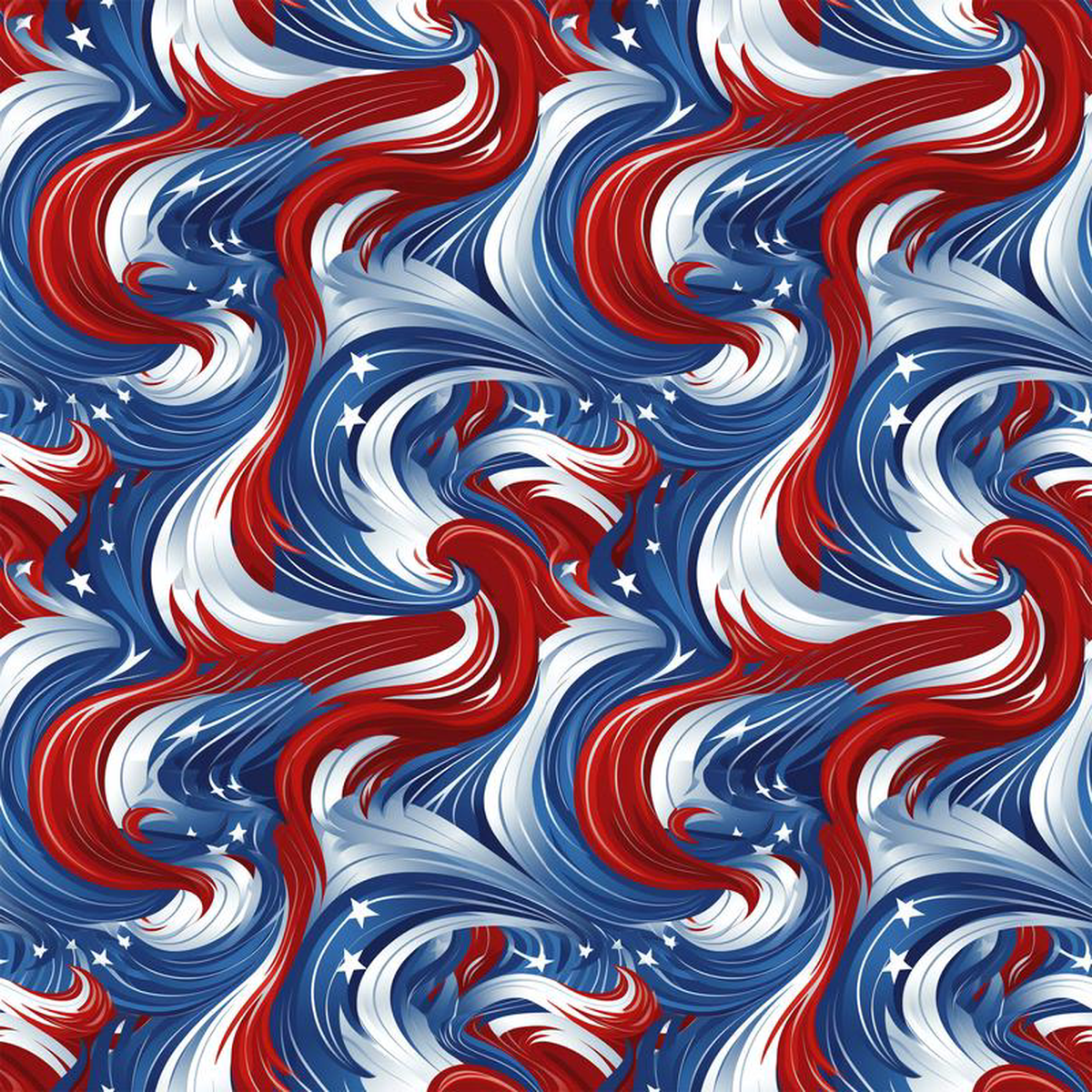 USA Flag Swirls Pattern 11 Quilting Cotton Fabric