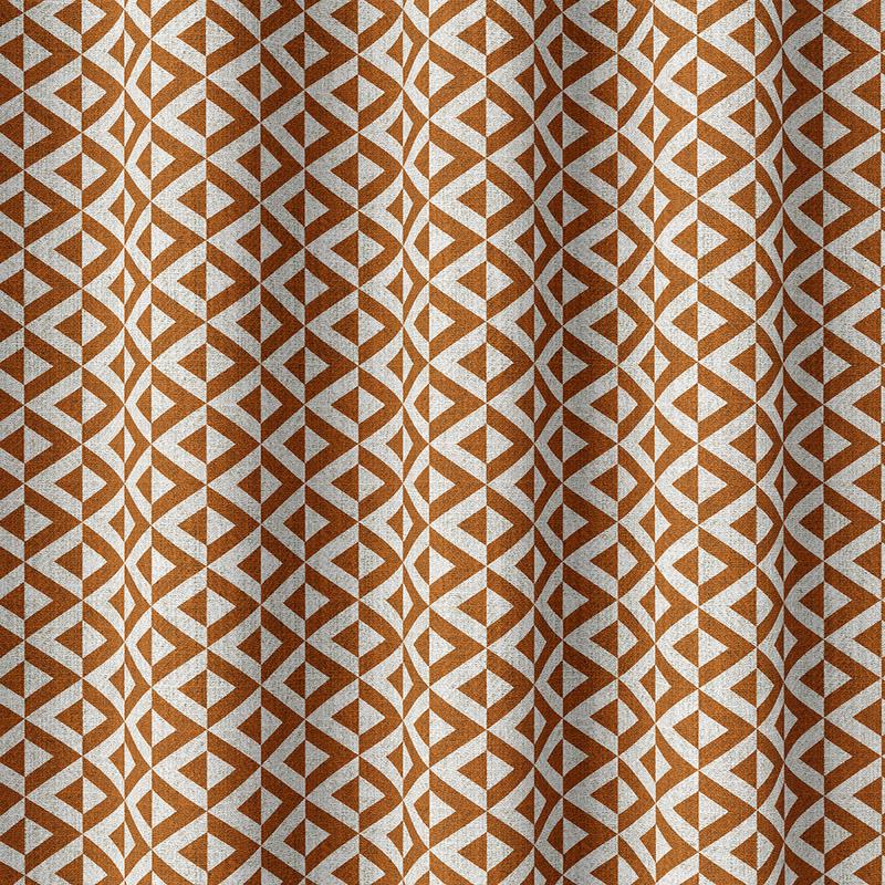 'Riaz' Fabric by the Metre (Orange/ White)