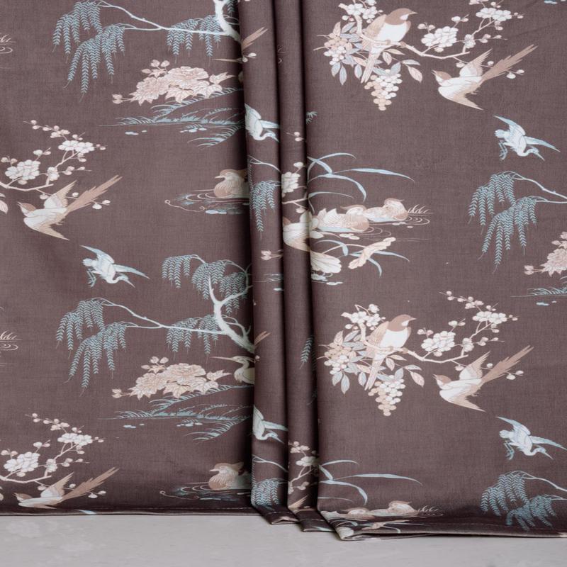 'Veil' Fabric by the Metre (Deep Wine/ Brown)