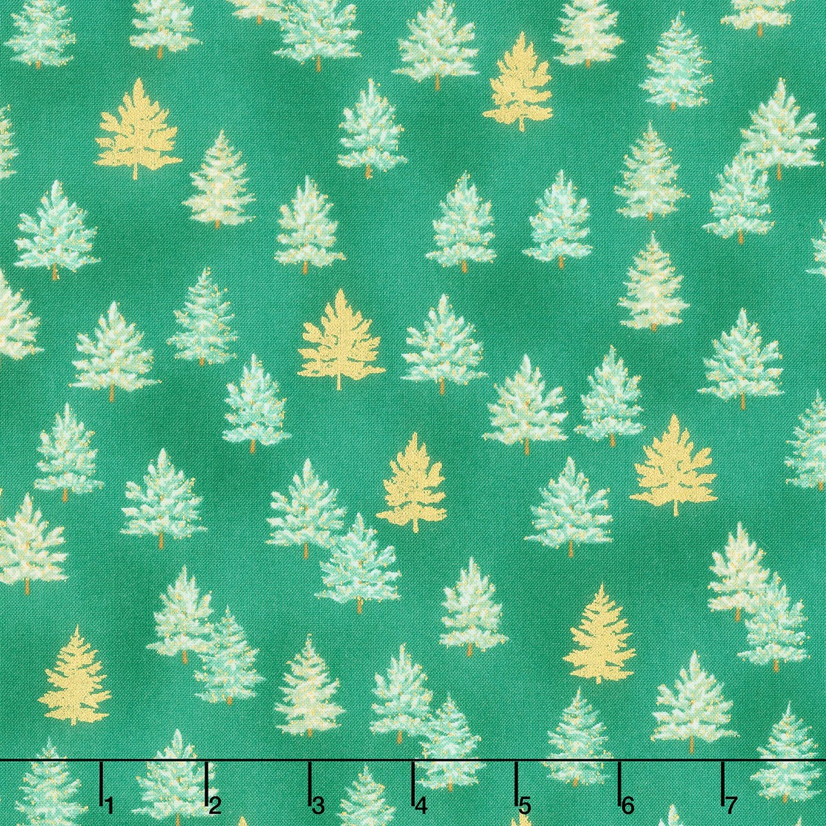 Holiday Charms – Holiday Colorstory Christmas Trees Pine Metallic Yardage