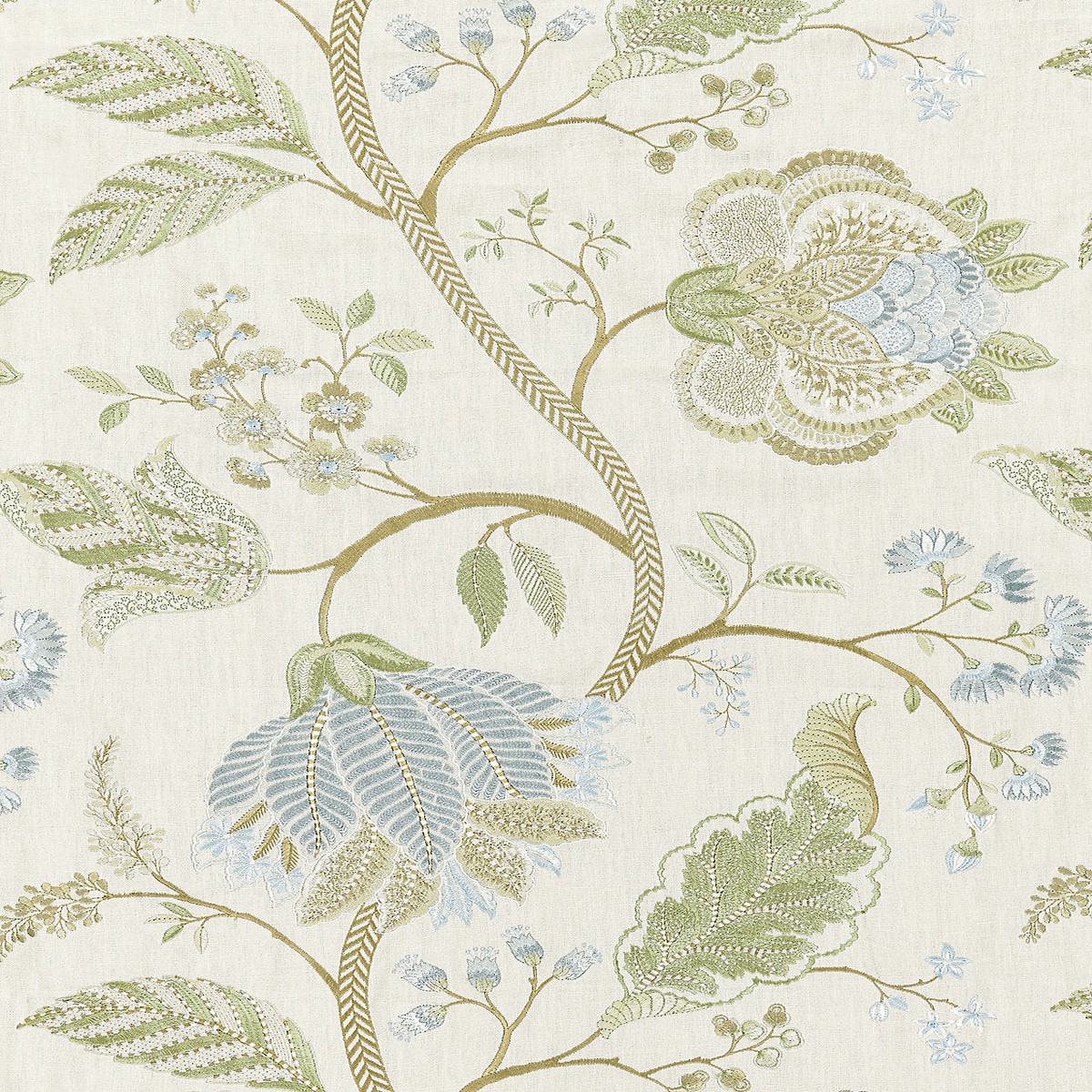 Palampore Embroidery – Summer Sage by Scalamandre Fabric