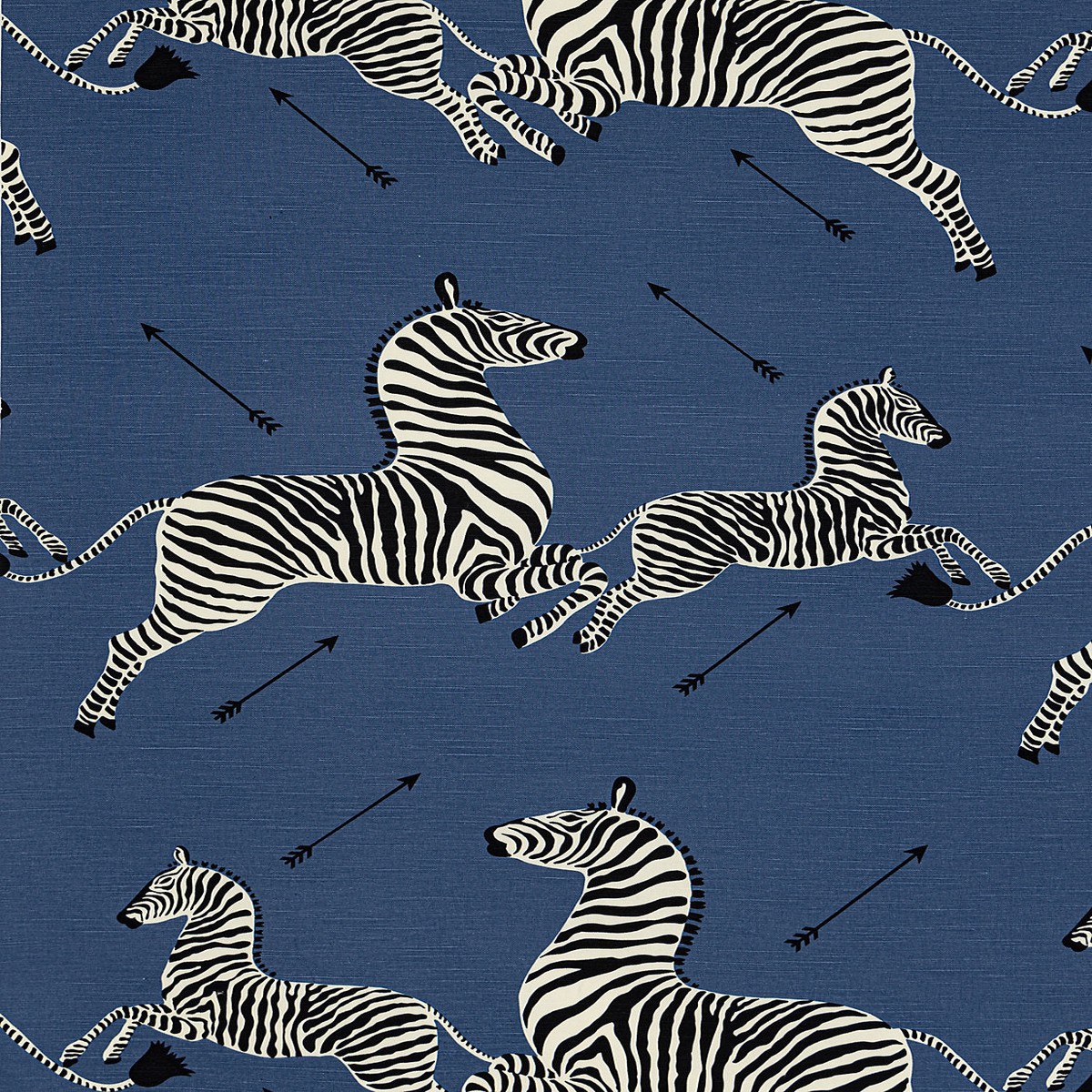 Zebras | Fabric - Denim by Scalamandre Fabric