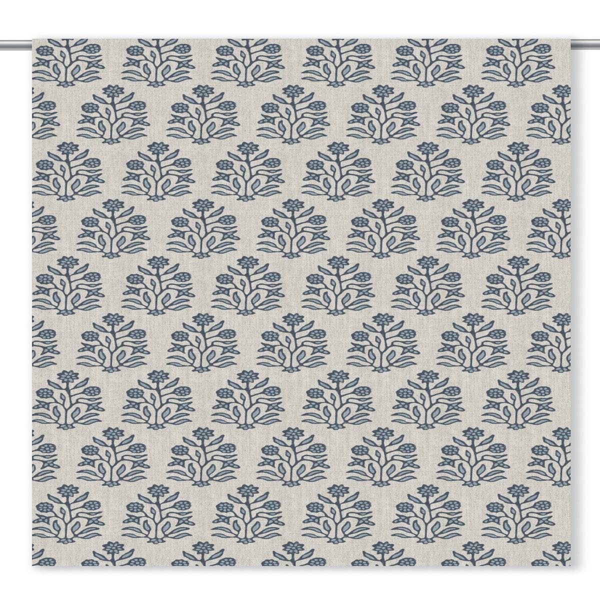 'Melbourne' Fabric by the Yard (Cream/ Navy Blue)