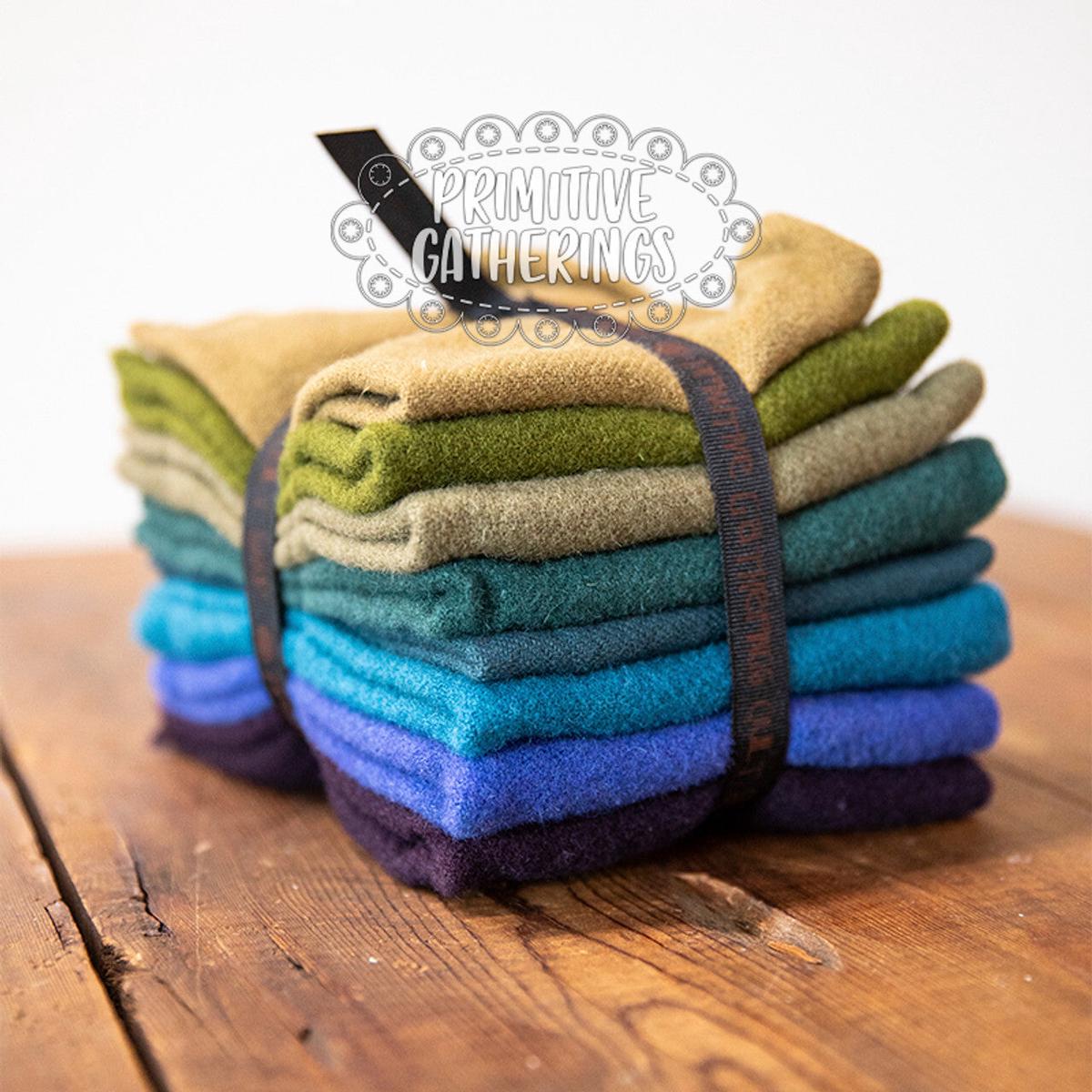 (8) 8" x 14" Wool Piece Bundle Primitive Bundle #2