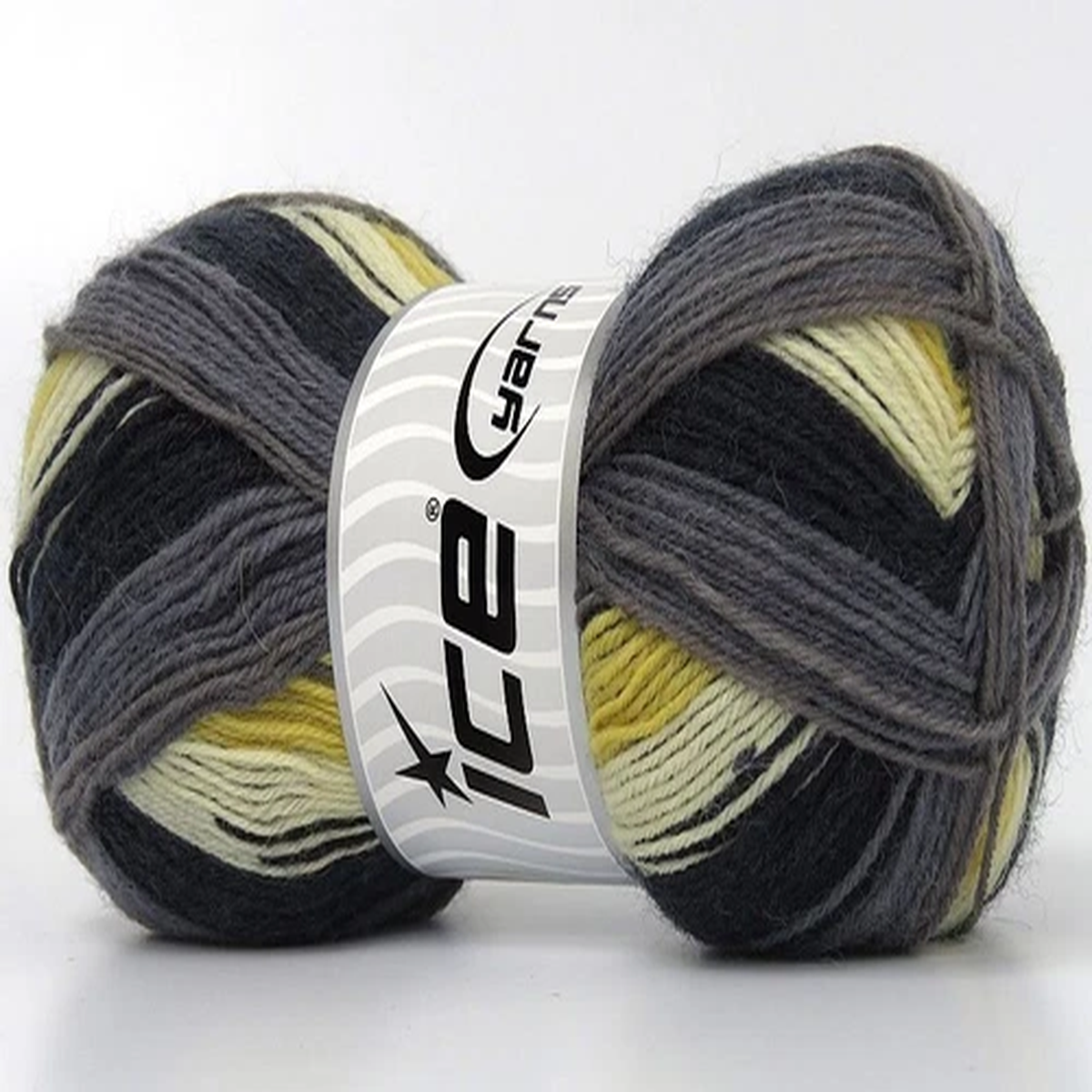 (1) 100 Gr Smart Sock Yarn Ice #80079 Gold Grey Black Cream Superwash Wool Nylon