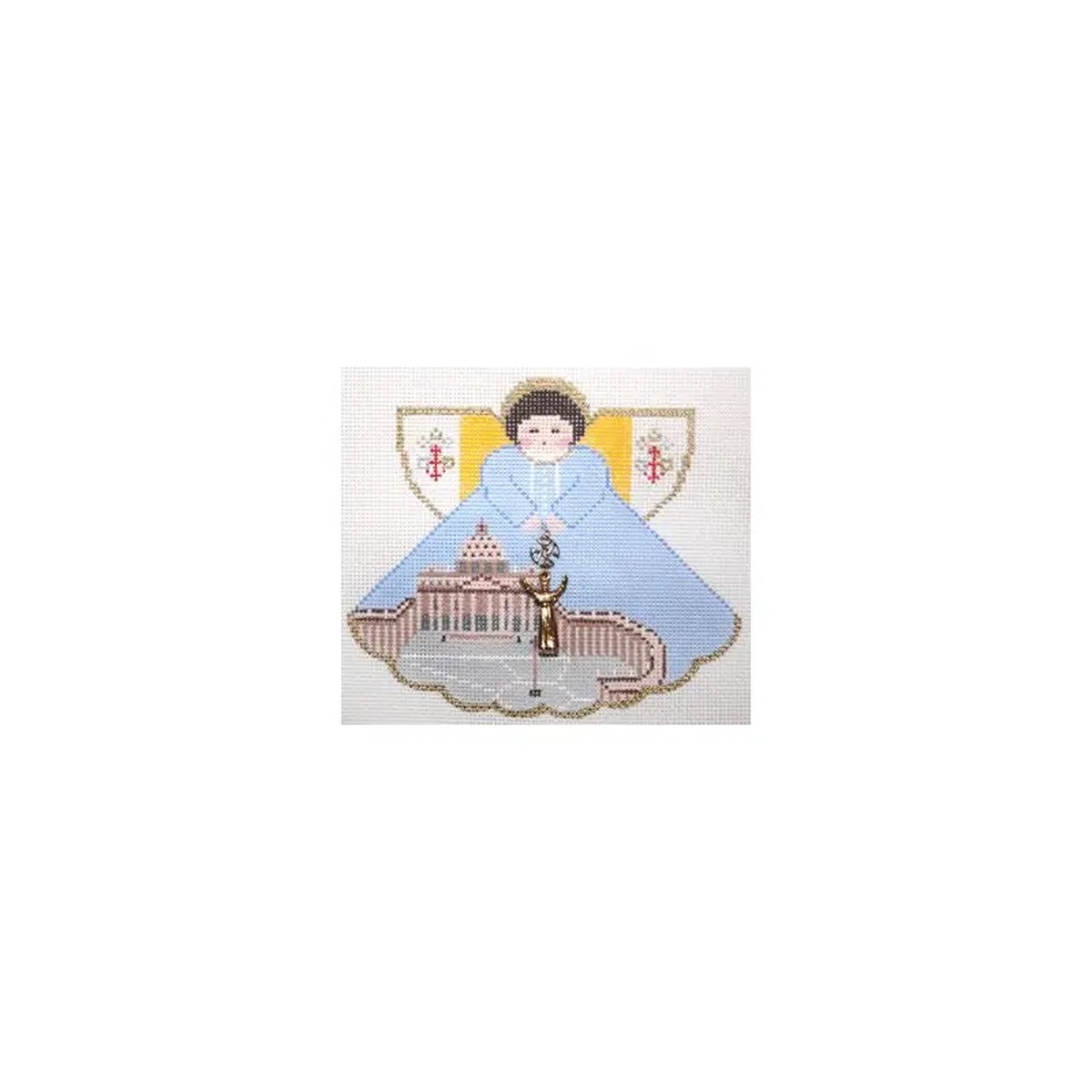 Painted Pony Designs Vatican City Travel Angel Needlepoint Canvas