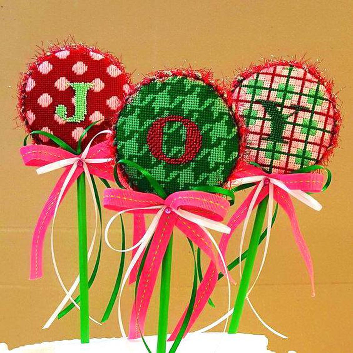 3" Rounds JOY Set of 3 (on one canvas)