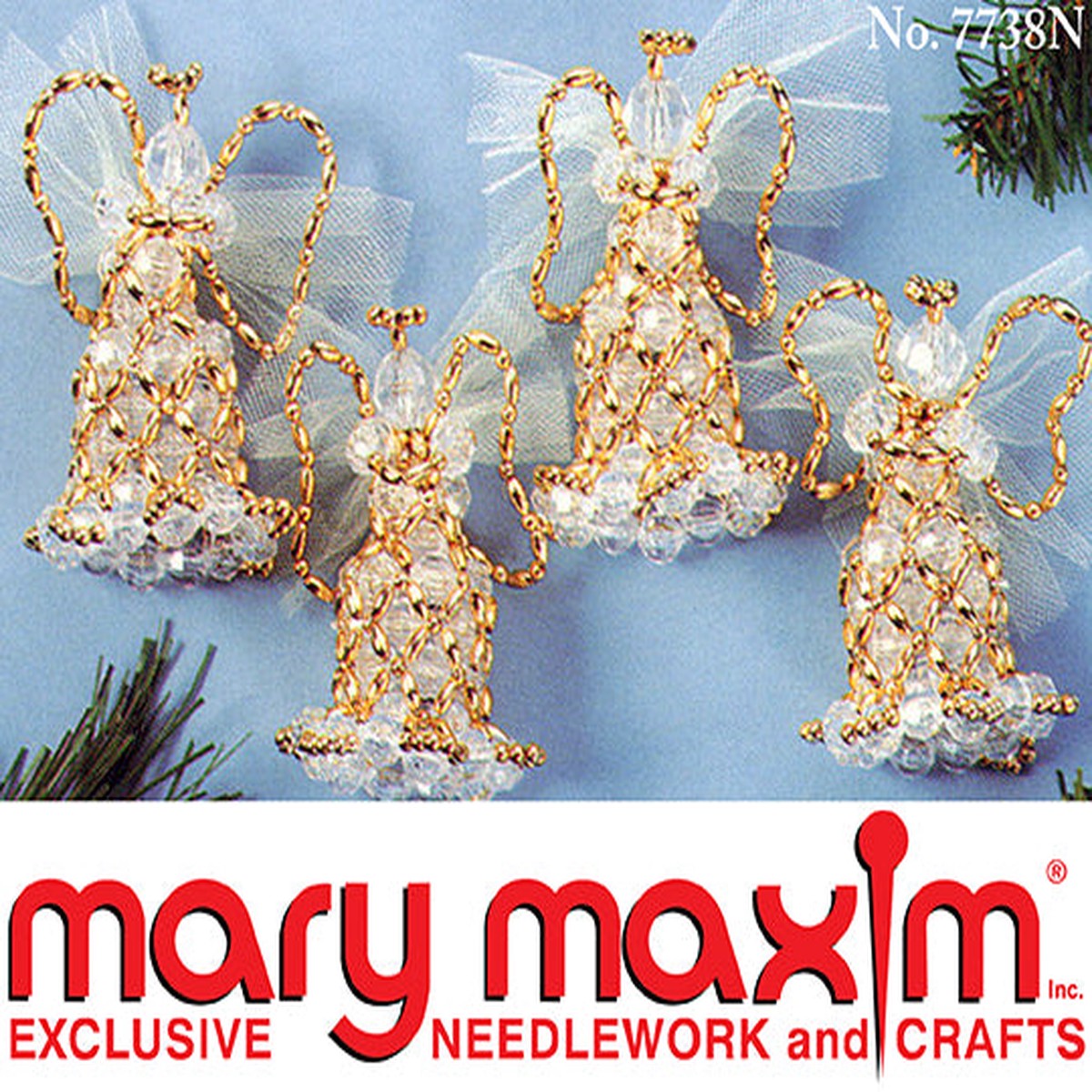 Gold Beaded Angels Pattern