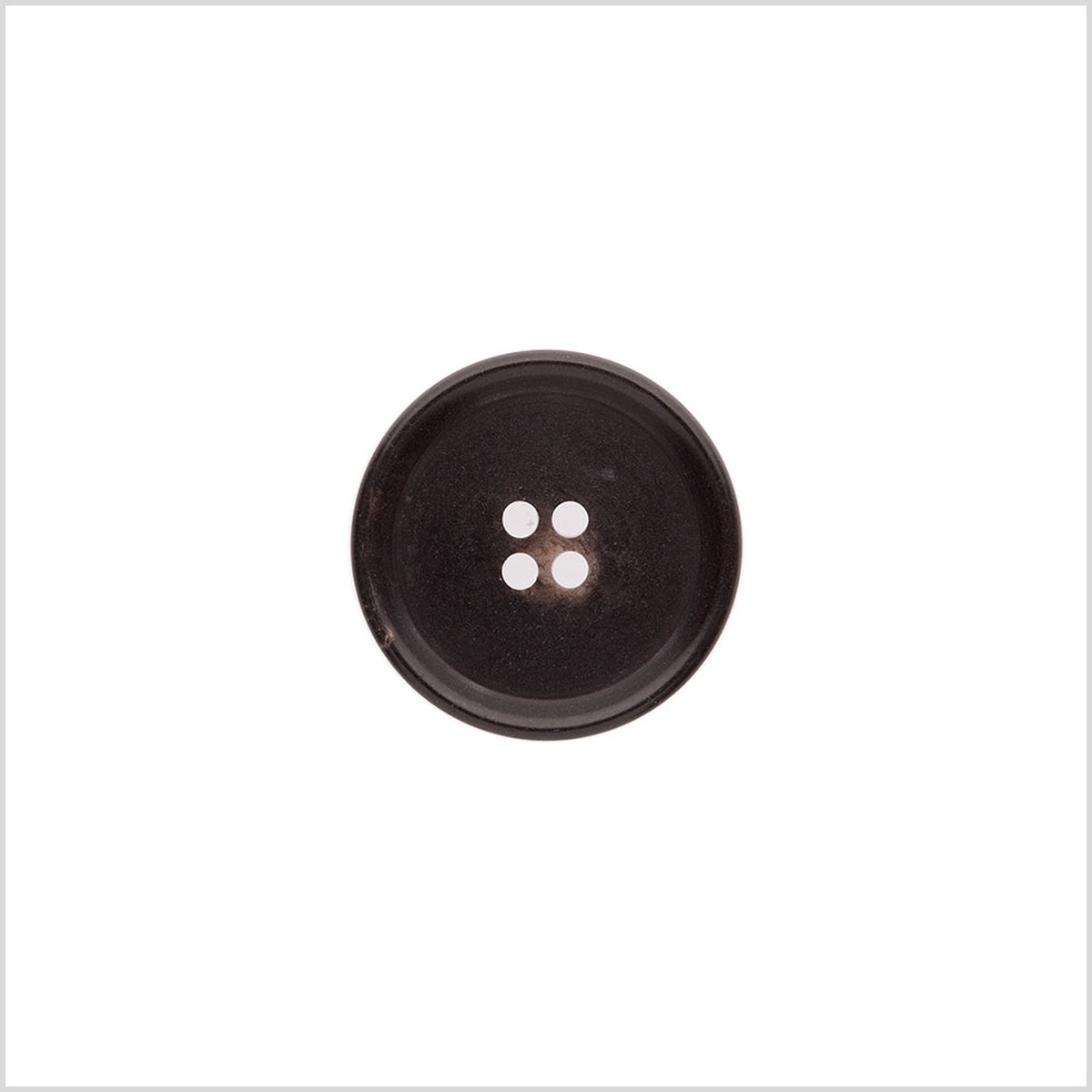 Italian Matte Brown Rimmed 4-Hole Button - 32L/20mm