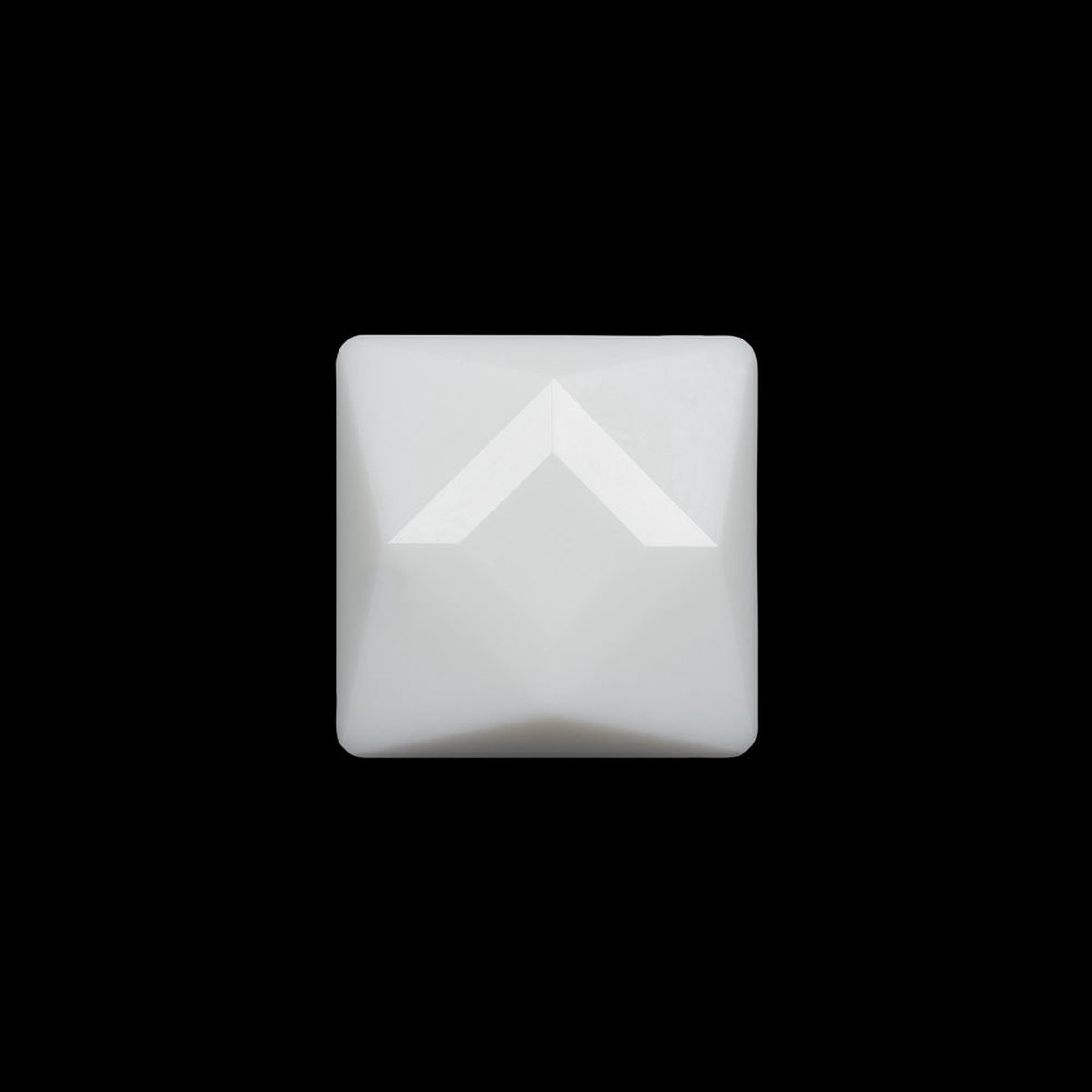 Plastic Shank Back Button - White Faceted Square - 36L/23mm