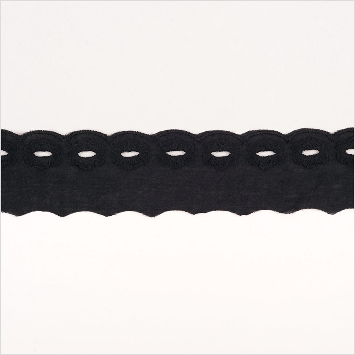 1.5" Black Cotton Eyelet Trimming