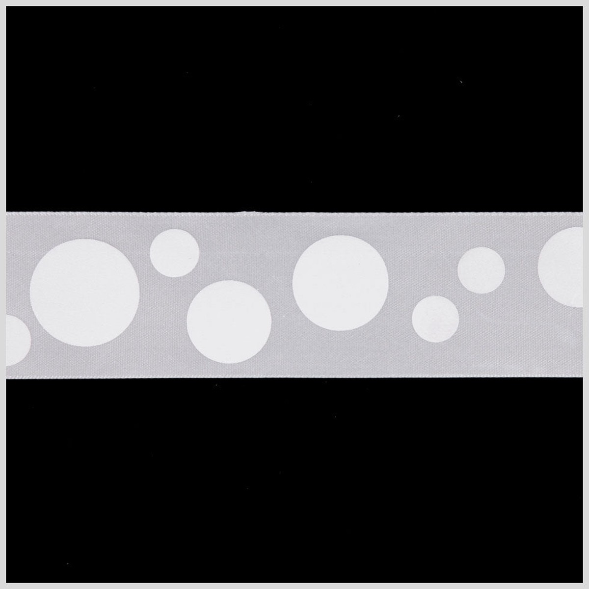 1.5" Millennium Silver Polka Dot Satin Ribbon