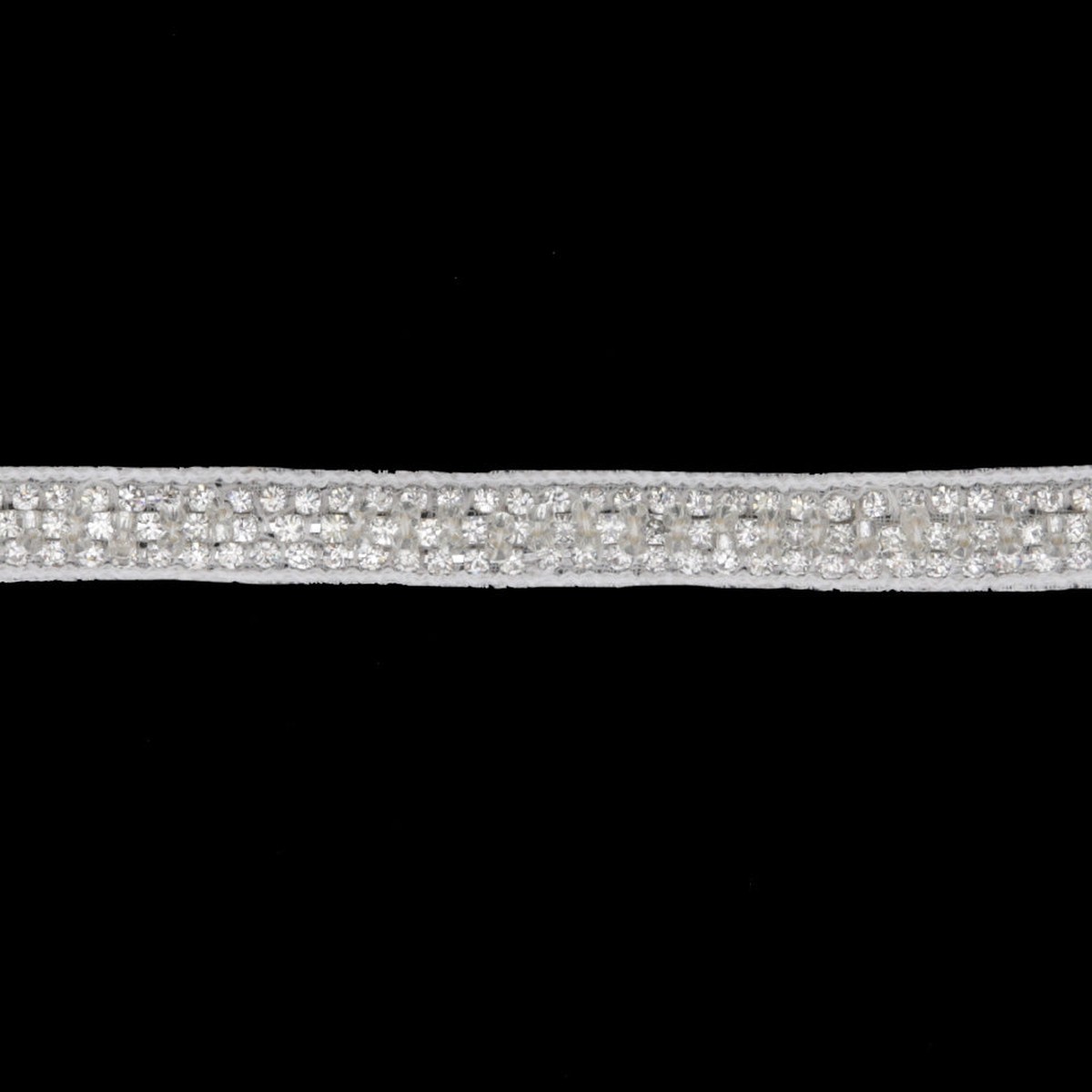 0.25" Silver Beaded Rhinestone Trim