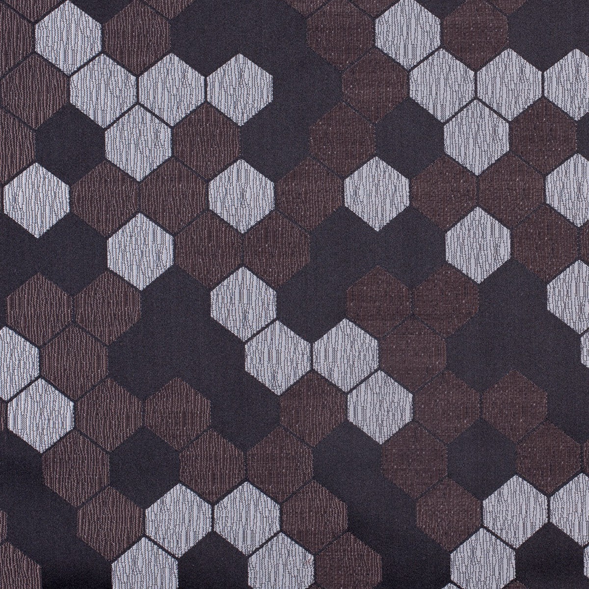 "Cells" Brown and Silver Poly Brocade