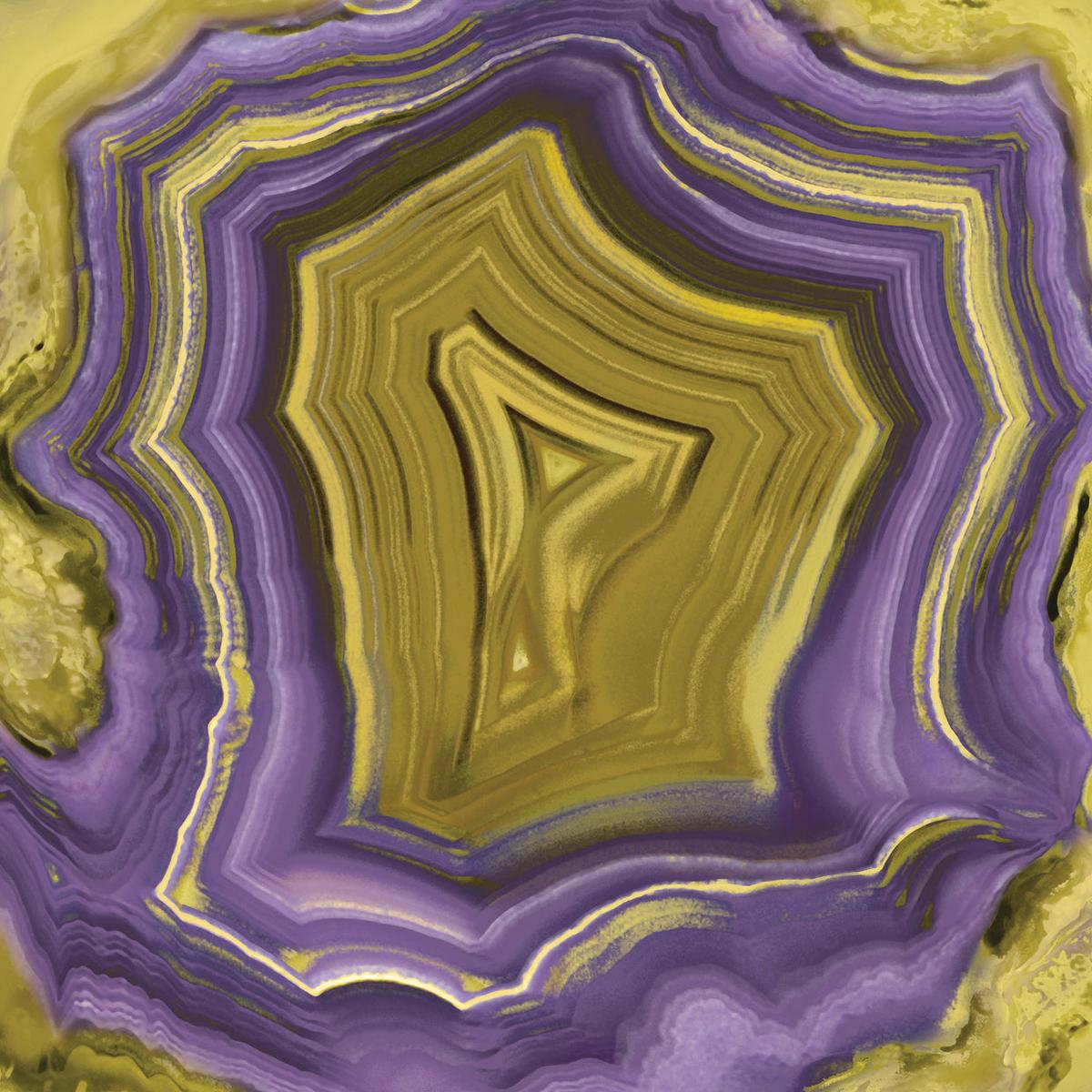 Agate in Purple & Gold I
