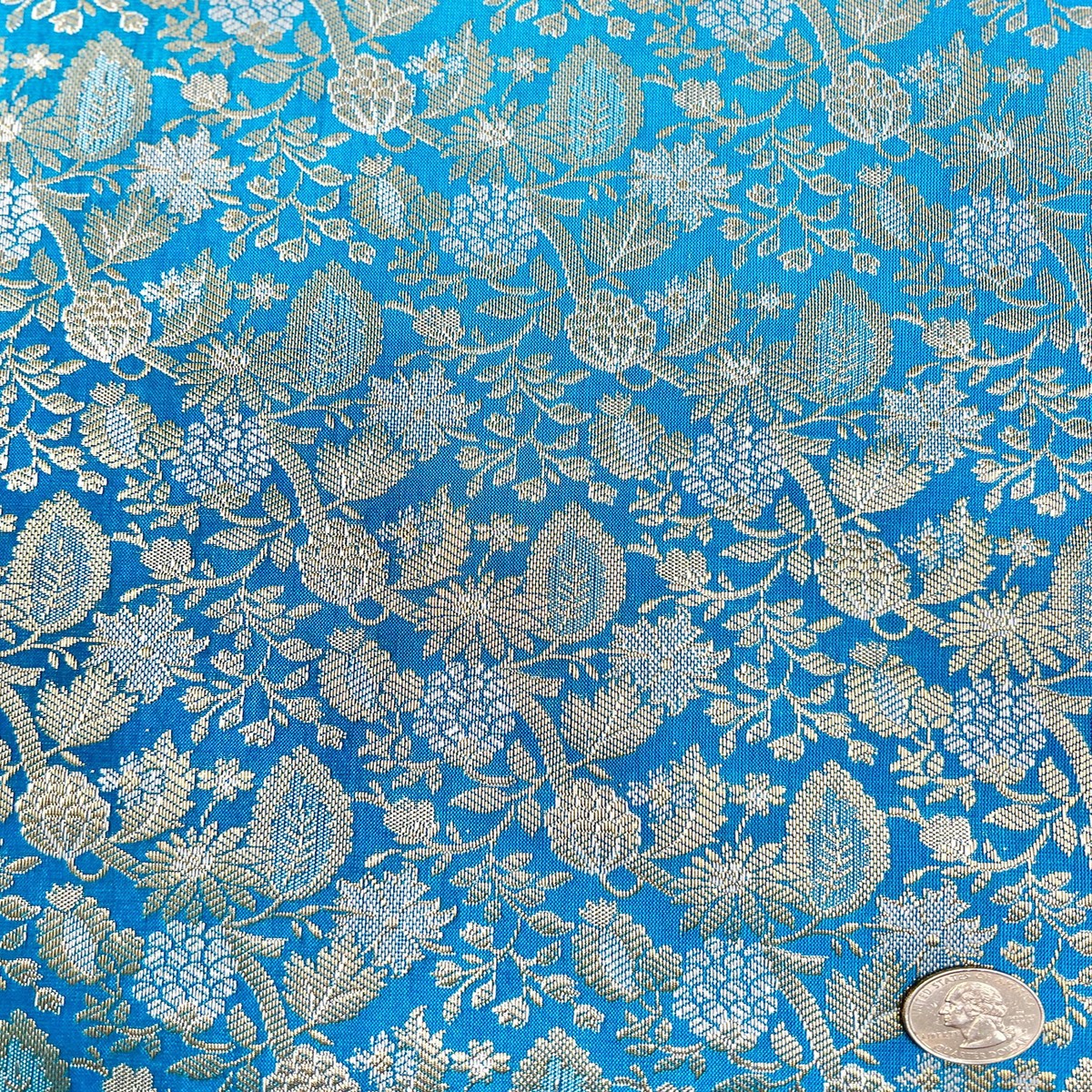 Turkish Tile/ Silver/ Gold JV-1650/2 Silk Brocade