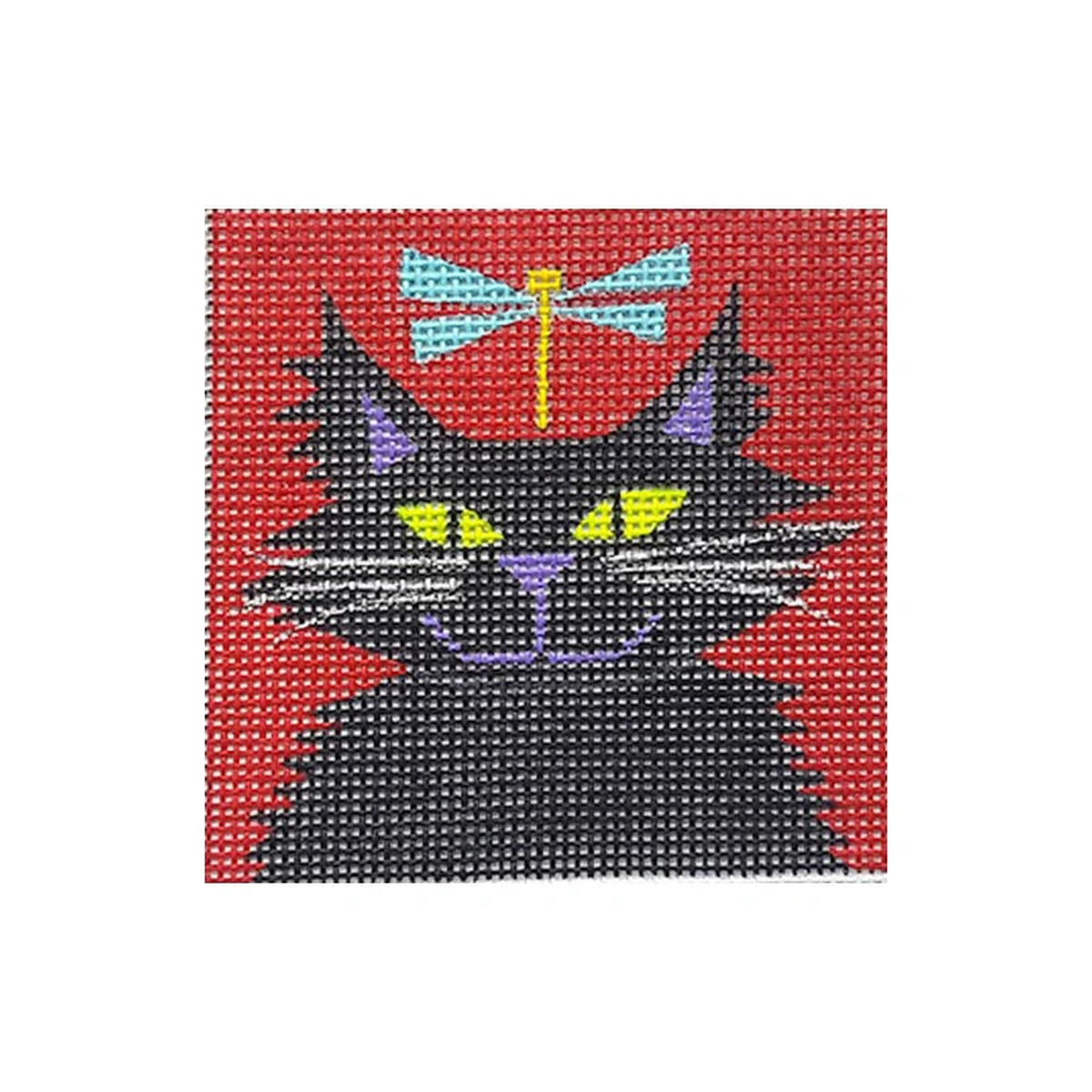 Zecca Black Cat Needlepoint Canvas
